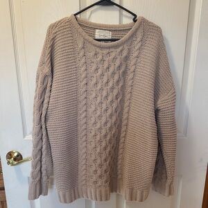 Jessica Simpson Taupe Cable Knit Sweater